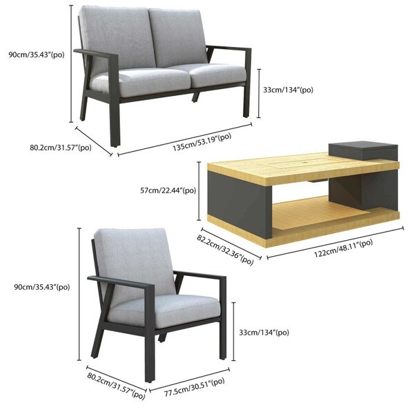 Patio Conversation and Firepit Set